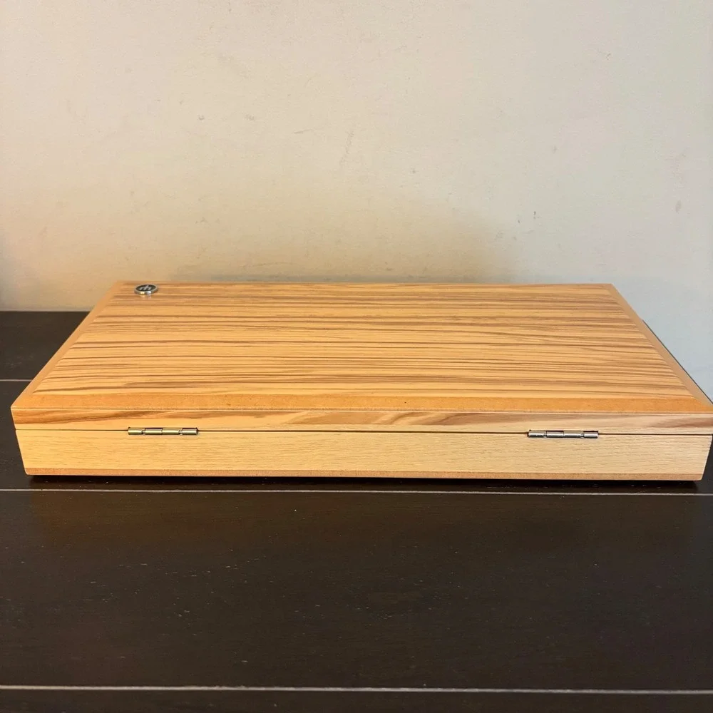 Wusthof | Wooden Knife Presentation Storage Case Box‎ Black Velvet Lining 8 Slot